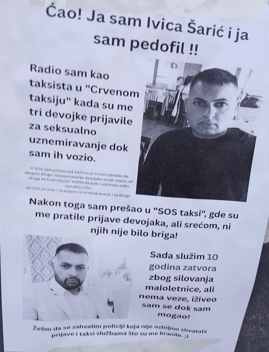 Doca_da_lekic's tweet photo. Oblepljen #NoviSad, a na kraju piše "Zahvaljujem se policiji što nije ozbiljno shvatila prijave..."⁉️ https://t.co/3VhRSxCXjC
