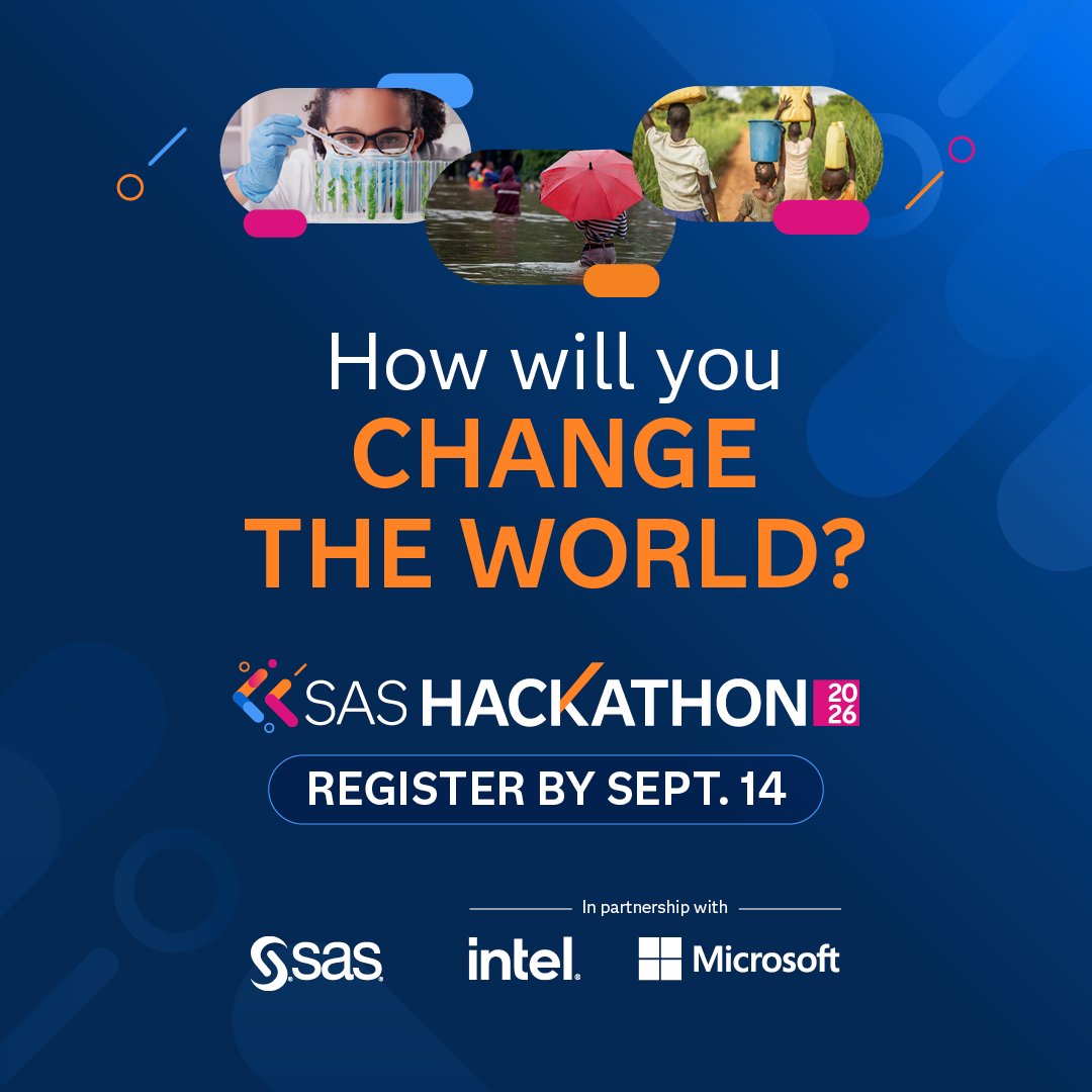 sas_anz's tweet photo. #SASHackathon is one of your best bets to test-drive SAS Viya and other solutions, all while solving real business challenges during this year’s competition. We’ve opened registration for the 2026 hack. Now is your chance to build something remarkable: https://t.co/BKCTVibAN4 https://t.co/PvMjU4ppYl