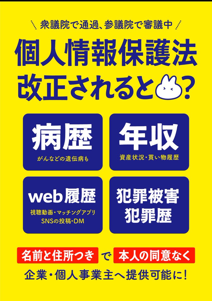mapipu9999's tweet photo. 個人情報保護法案改正して保護しない法案になります！😭😭😭
明日10時？！早すぎる

デモの前だし、土日も挟まないし…内緒で爆速でやっちゃったもん勝ちみたいなのまたやるのか

この国めちゃくちゃです！！被害に遭う我ら無視して政治家が暴走してます！！！

みんな怒って！！！！！！！！ https://t.co/CHy3f8lASO
