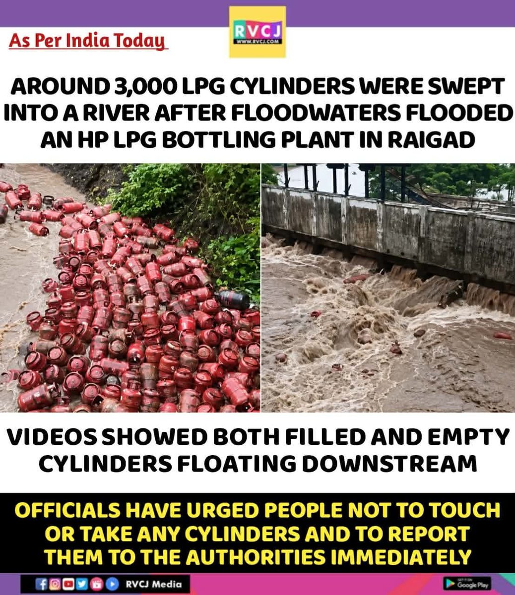 RVCJ_FB's tweet photo. Around 3,000 LPG cylinders were swept into a river.. https://t.co/kInMm6t7t1