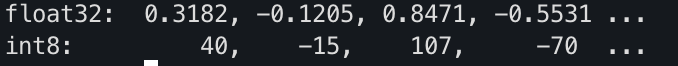 dnexdev's tweet photo. the solution is int8 quantization

fancy word for saying "map the entire range of float32 vals to 256 integers (-128 to 127)"

scale = max|weights| / 127
quantized = round(weight / scale)

this gets us from 4 bytes per weight to 1 byte per weight.

4x smaller just like that https://t.co/JNNainNkBb