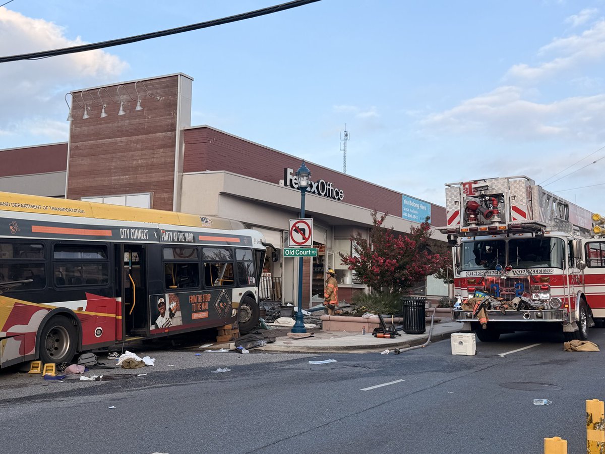 Mighty__News's tweet photo. A major bus crash occurred Wednesday evening in Pikesville, Maryland, just northwest of Baltimore, when a Maryland Transit Administration bus lost control, collided with multiple vehicles, and slammed into a commercial building.

Here’s what is known so far:

The crash happened on Reisterstown Road and involved the transit bus and at least seven other vehicles.
The bus ultimately crashed into a building, identified by local reports as a FedEx Office.
At least 28 people were injured, though some officials later reported the number may exceed 30 as patients continued to be evaluated.
One person is in critical condition, and two people had to be rescued after becoming trapped—one inside the bus and another inside a vehicle.
More than 100 emergency responders were dispatched, and officials declared a mass-casualty incident due to the number of victims.  

The cause of the crash remains under investigation. Authorities have not yet determined what caused the bus to lose control or whether mechanical failure, a medical emergency, or another factor played a role.

#maryland #bus #accident #crash #todaynews #news #baltimore