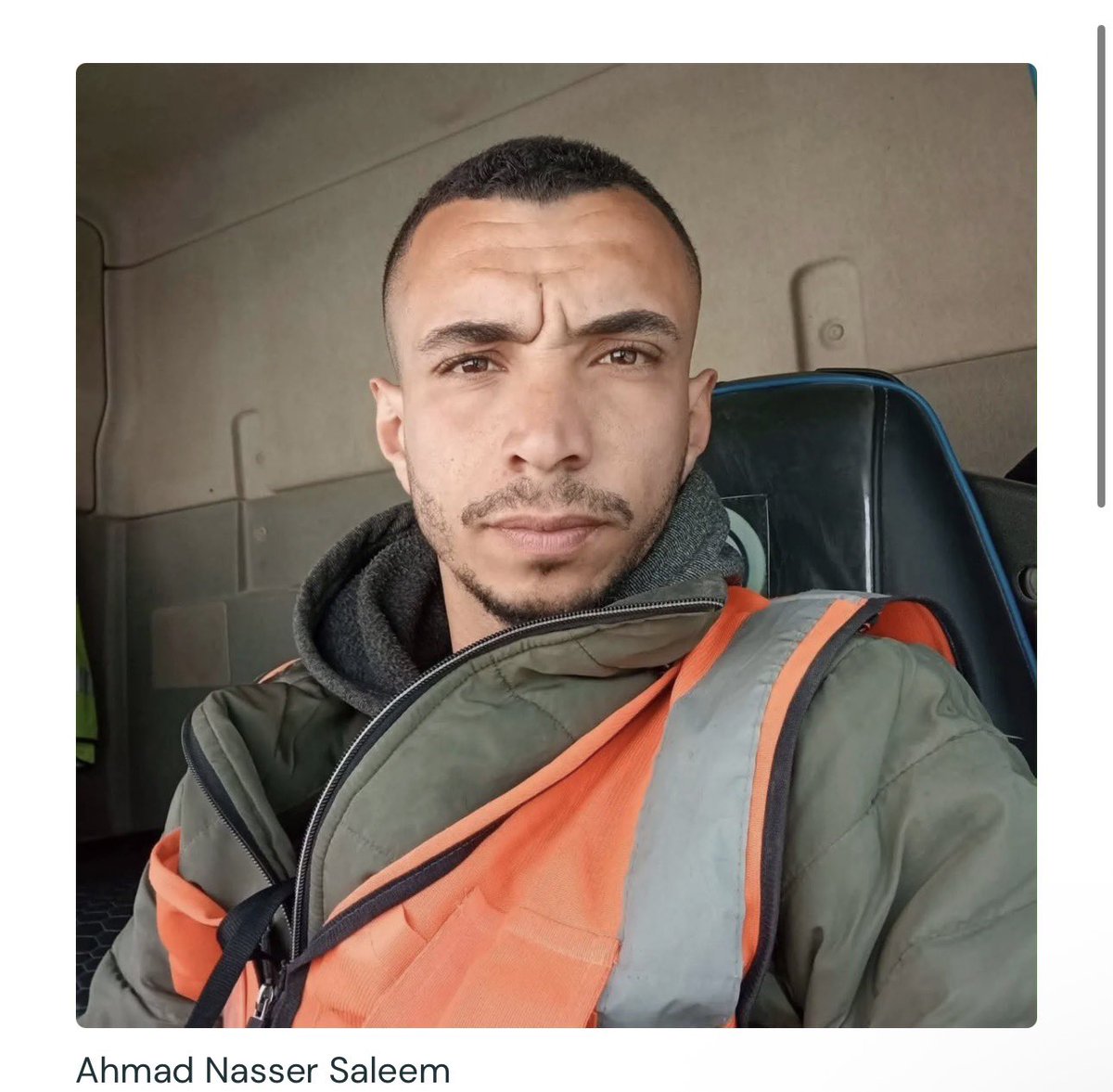 DropSiteNews's tweet photo. 💢 World Central Kitchen said Israeli forces killed Ahmad Nasser Saleem, a driver working for one of its partner logistics companies, while he was transporting aid from the Kerem Shalom crossing to a WCK warehouse in Gaza on on Wednesday, July 8. 

WCK called for a full accounting of the killing.