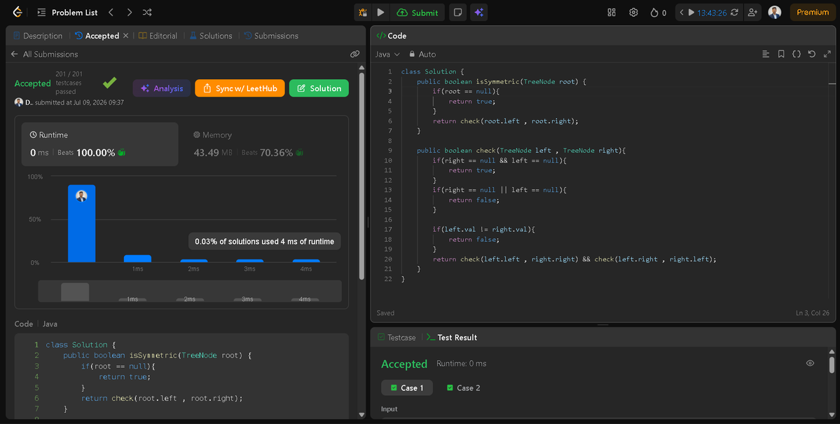 Darshan2042's tweet photo. 📅 Day 39/45 of #SDESheetChallenge @takeUforward_ @striver_79 
🎯Topic - Binary Tree Part - III 
✔️Symmetric Binary Tree
✔️Flatten Binary Tree to Linked List
✔️Check for symmetrical BTs
✔️Children Sum Property in Binary Tree
®️Code. Learn. Repeat.
#DSA #Java #LeetCode #BinaryTree https://t.co/5AyrIhvNhb