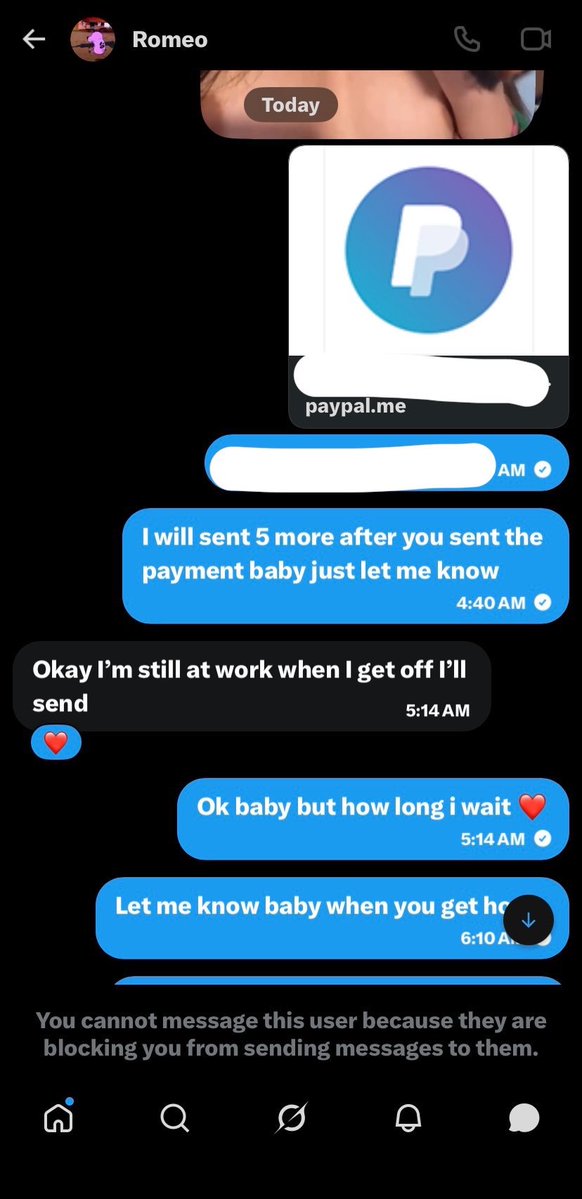 Destroyermrlx's tweet photo. @Nodadniize Time waster and scammer of 10 videos, said will sent when he get out of work but the seller received a BLOCKED LMAO 🤣 
report this  👉🏻 @Nodadniize 👈🏻

#sellingcontent #buyingcontent #buyingcontent𝗠𝗘𝗦𝗦𝗔𝗚𝗘 #nsfwtwt #secretseller https://t.co/57SX4effkB