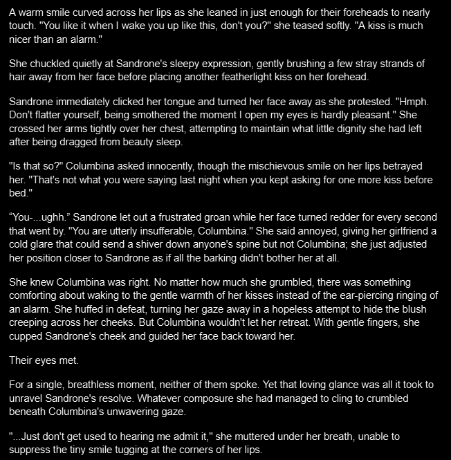 Cakiedere's tweet photo. Working on a fanfic Sandbina and this part alone makes me wanna finish it faster so i can post it because ugh..what u mean Bina so gentle with her.

#Sandbina https://t.co/ZG74CvnW6l
