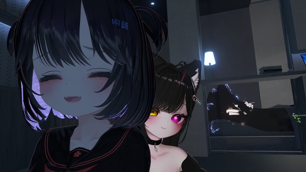 MioShina's tweet photo. #おはようVtuber 
#VRChat 
昨夜はログインしたら、めぐちゃんにVR睡眠を誘われて
青夢- Rainy Blue -
ByYuni（ゆに）
へやってきました✨

寝ているめぐちゃんの部屋の隣で、大勢押しかける感じになっちゃった～
防音室になってたと思うんだけど大丈夫だったかな❓
次へ https://t.co/DO2byCVlwz