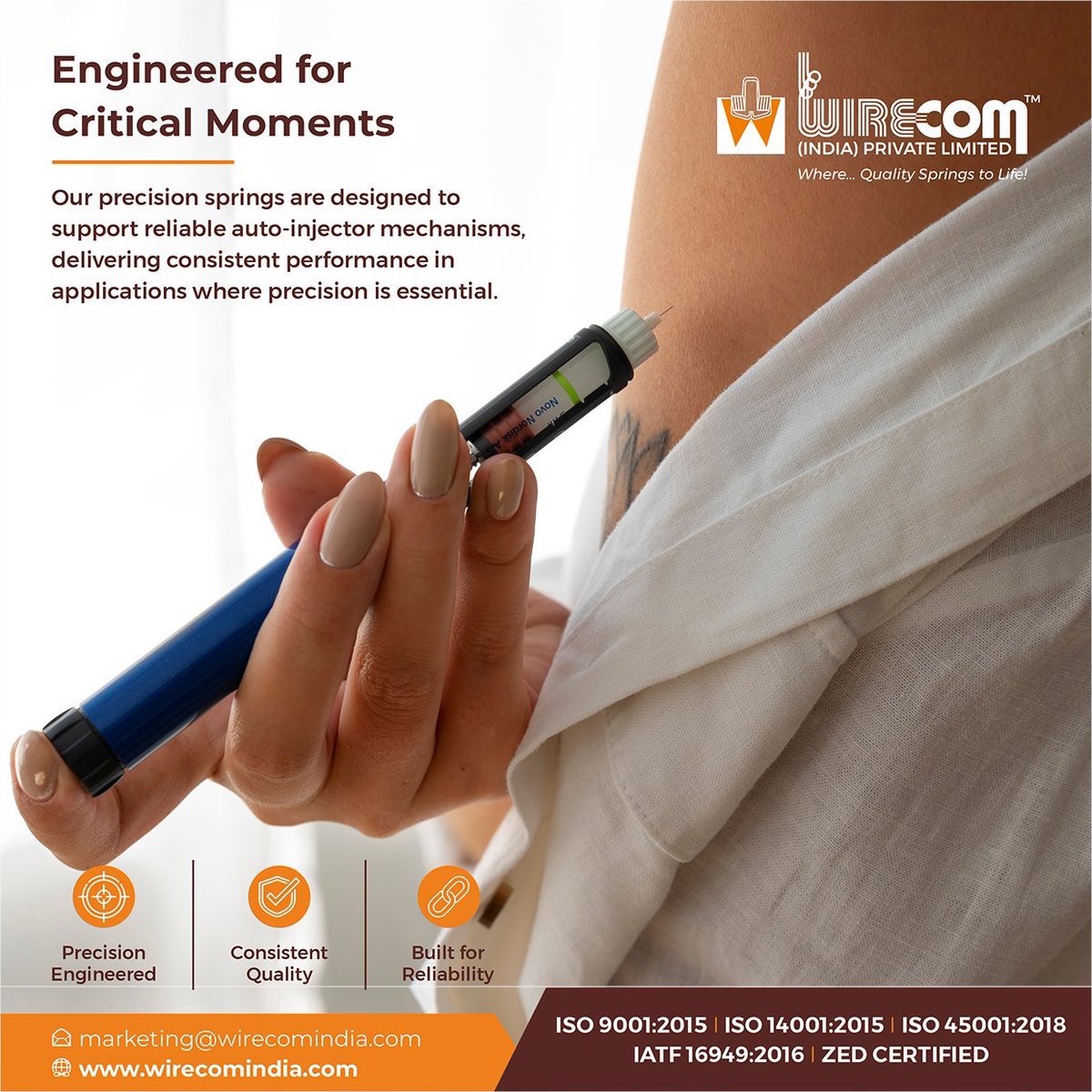 WirecomIndia's tweet photo. Wirecom India's high-precision springs are engineered to power auto-injector mechanisms with exceptional accuracy, consistency, and reliability—ensuring dependable performance in critical medical applications.
#precisionengineering #medicalsprings #autoinjector #medicaldevices https://t.co/8ZPbKUjs3k