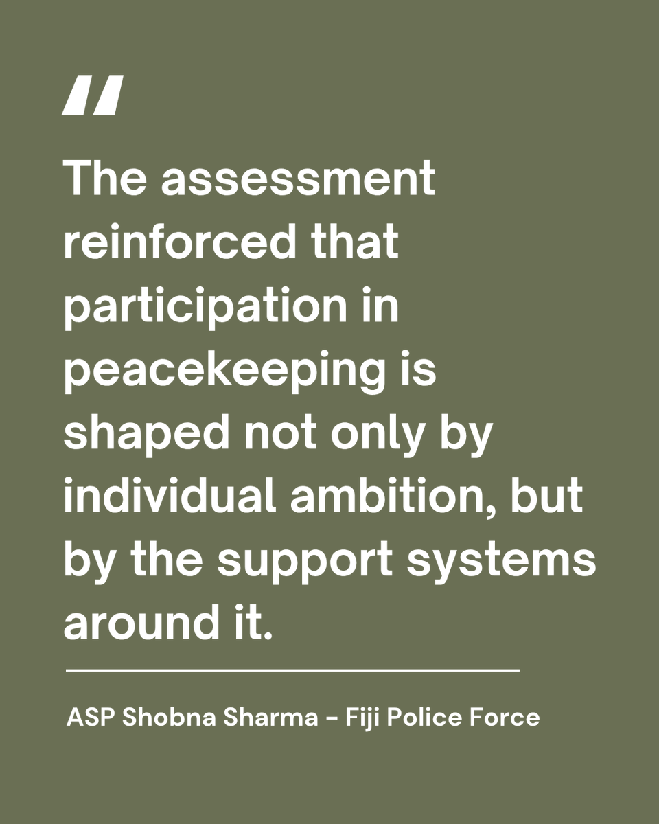 ElsieFund's tweet photo. "We needed evidence to guide a more strategic, institutional approach to change."

Following Fiji's #MOWIP assessments, we spoke with Lavenia Raisua and ASP Shobna Sharma about strengthening women's participation in peacekeeping.
🔗https://t.co/nUtyR36koi
#InvestInPeace https://t.co/DyPuMkJxhP