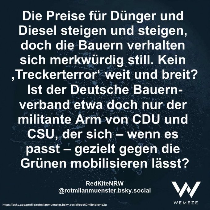 b_sappek's tweet photo. Der #Öl Preis ist niedrig, die #Sprit Preise hoch. #Merz #Soeder #Klingbeil #CDUCSU &amp; #SPD tun nix aber #Habeck &amp; die #Gruenen sollten noch für hohe #Diesel #Preise gehängt werden. Es ist offensichtlich, die #BuReg arbeitet für #Reiche &amp; die #Armen müssen bluten. #Bauern halt. https://t.co/7z7CaVewVl
