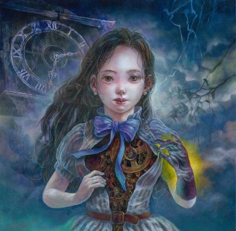 julespascin's tweet photo. 「田口淳子個展～少女博物誌～」開催中です！

2026年7月4日（土）～7月19日（日）　月曜・火曜休
水曜～土曜：13:00～19:30、日曜・祝日：13:00～18:00
https://t.co/UF4Gy7vGI3

「幽麗塔-彼女の数奇な運命- 」2025 アルキド樹脂絵具と油絵具の混合技法、木製パネル 30.0x30.0cm

美しさの奥に、「毒」と「危うさ」を抱えた少女たちの記録。
強さと脆さ、優しさと残酷さ――
相反する揺らぎを描きました。
油彩とアルキド樹脂の混合技法作品、鉛筆画、水彩画など約20点を展示いたします。

田口淳子　

2001年 蔵野美術大学造形学部油絵学科卒業（遠藤彰子氏に師事）
2020年以降　建石修志氏に油彩とアルキド樹脂による混合技法を師事

■個展
2026年 「少女博物誌 Natural History of Girls 」みうらじろうギャラリー @5
2025年 「少女たちの甘い罠」みうらじろうギャラリー bis
2023年 「少女とは蝶の見る夢」みうらじろうギャラリー bis
2022年 「不思議な少女と仲間たちの物語」Café Gallery muni
2017年 「それでも。今日も風穴を開けよう」GALERIE SOL
2014年 ギャラリー恵風

■グループ展
2025年 小さい絵展（ゆう画廊）／ファンタジーアート展（Cafe Gallery muni）／第8回講師混同展（ドラードギャラリー）／装幀画展XII（PALETTE GALLERY）／鉛筆派23回展（コート・ギャラリー国立）／第4回天使展（ドラードギャラリー）／混合技法講座教室展（銀座アポロ昭和館 yohaku）

2024年 端月譚（みうらじろうギャラリー）／小さい絵展（ゆう画廊）／鉛筆派22回展（コート・ギャラリー国立）／混合技法講座教室展（弘重ギャラリー）／人形の棲む森（gallery hydrangea）

2023年 小さな絵展（ゆう画廊）／鉛筆画展・人物画展・小さな絵作品展（カフェ muni）／鉛筆派21回展（コート・ギャラリー国立）／山本冬彦推薦作家展16（銀座中央ギャラリー）／シビュラ展（ギャラリーオル・テール）

2022年 鉛筆派20記念展（コート・ギャラリー国立）／月下のチューベローズ展（カフェ muni）

2021年 第98回春陽展 入選（国立新美術館）／幻想芸術 第一章「幻獣」展・人展（カフェ muni）

2020年 HANA展／小島睦生×田口淳子2人展（カフェ muni）／春陽会選抜展・球の会展（東京都美術館）

2019年 Kの会展（ギャラリーK）／第95回春陽展 入選（国立新美術館）／ひっそり展（カフェ muni）／twice up!Ⅲ part4（あかね画廊）／春陽会東京研究会 第33回「球の会」展（銀座アートホール）研究賞
他多数
#田口淳子