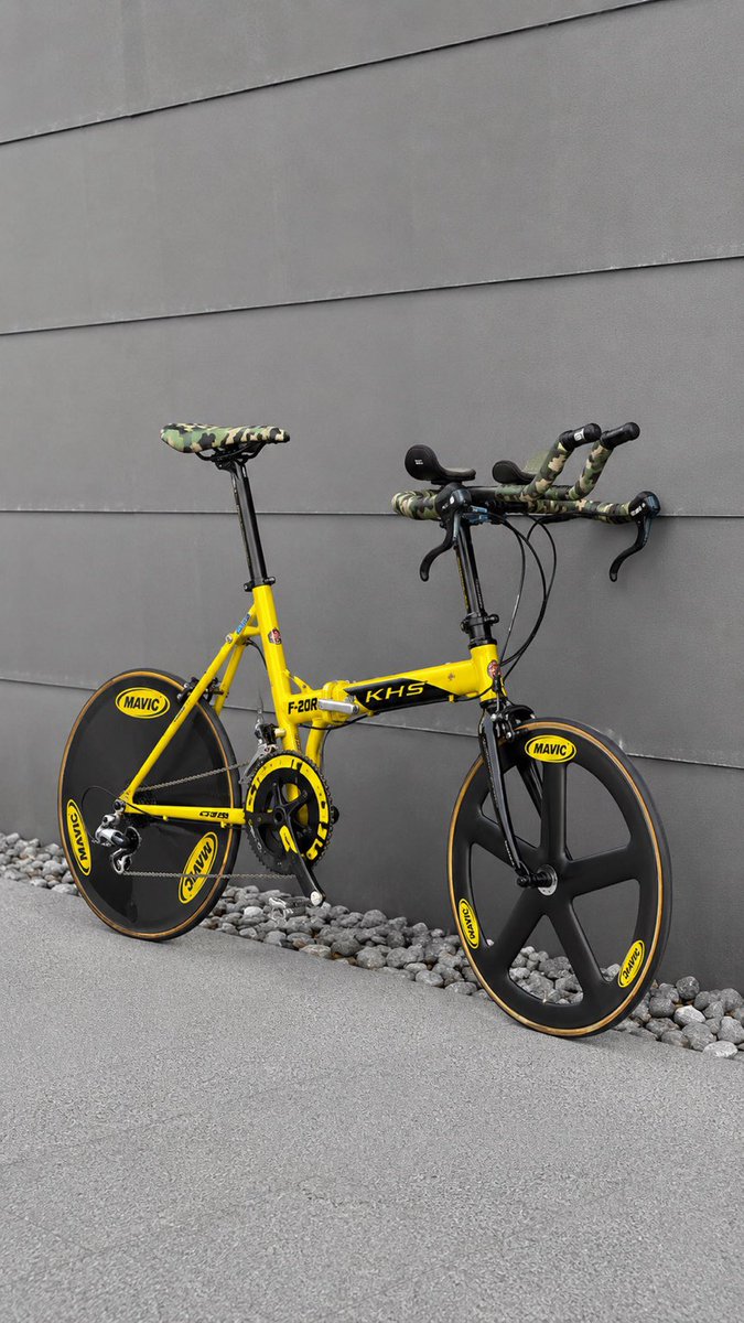 Closingwork_NY's tweet photo. KHS F-20RC限定モデルは
マビックカラー説
#mavic
#aiCustombikebuild
#aiミニベロカスタム
#DreamBike
#ミニベロ
#KHS https://t.co/ZVGXnzsvyU