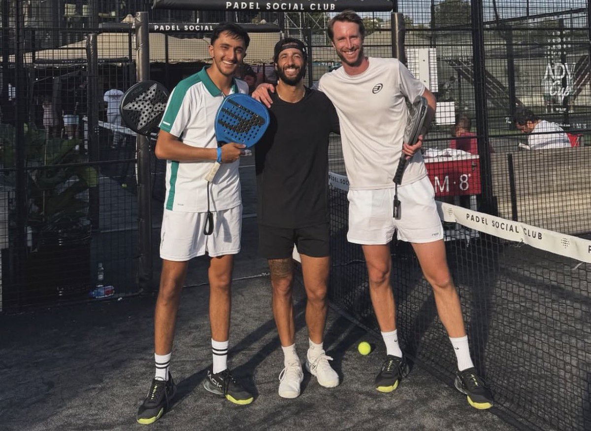 bratcciardo's tweet photo. daniel playing padel yesterday in london!! https://t.co/Eb1kjELnvv