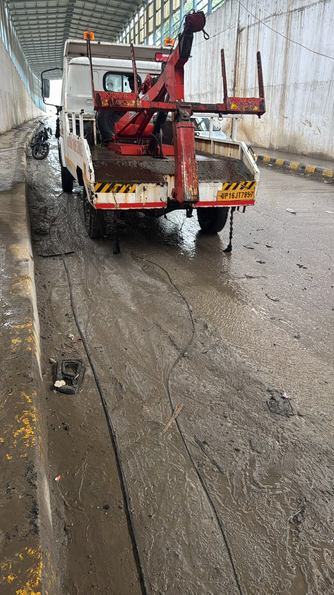 HS_GRENO's tweet photo. #WaterLogging #RoadSafety   #Monsoon #PublicSafety #Railways #DFCCIL #NewDadriJunation #GreaterNoida #UPSIDA

@dfccil_india and @UPSIDA Kindly see the condition of Underpass near #DFCCIL New Dadri Junction & Shivalik Homes Society ,#SurajpuSiteCGroupHousingExtn2, #GreaterNoida. Despite the temporary installation of a dewatering pump by #DFCCIL, the arrangement is clearly inadequate. The accumulated water is not being drained effectively, as water continues to seep back into the underpass through multiple openings, resulting in persistent waterlogging. Consequently, cars and other vehicles are getting stranded, causing severe inconvenience, traffic congestion, and posing a serious safety risk to commuters

A permanent and effective drainage solution is urgently required instead of temporary measures. The concerned authorities(@dfccil& @UPSIDA) are requested to take immediate corrective action in the interest of public safety.

@RailMinIndia  @UPGovt @Rmsurajpurupsi2 @UPSIDA @IasAlok  @IIDGoUP @ChiefSecyUP  @BrijeshSinghBJP @tejpalnagarMLA @dr_maheshsharma @NandiGuptaBJP @myogiadityanath @myogioffice @CMOfficeUP
