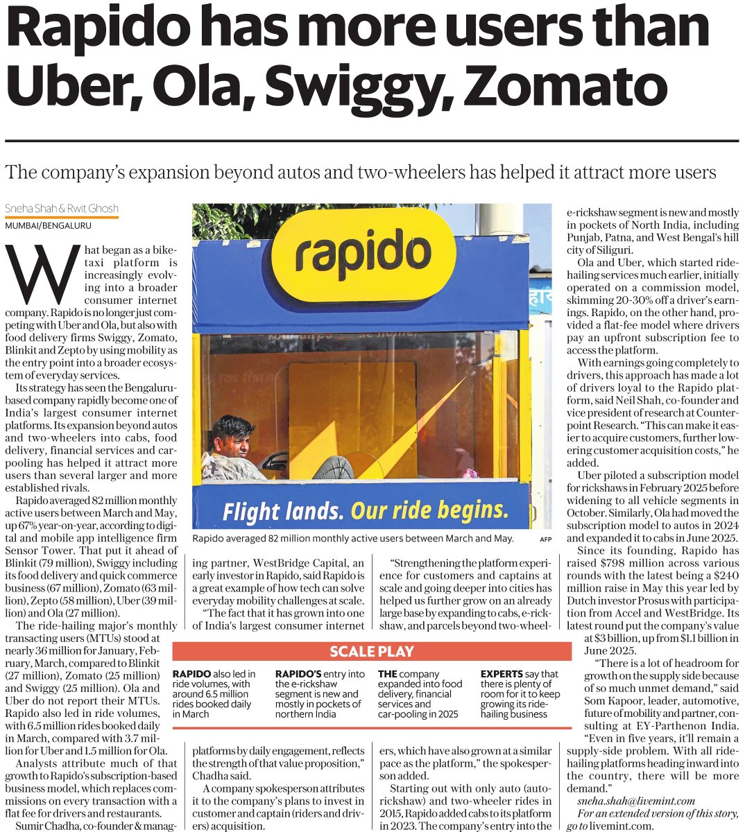 kushkatakia's tweet photo. Rapido was valued at $3 billion post-money when it raised $240 million in May 2026, led by Prosus. Won't be surprised if its value doubles by the end of the year. https://t.co/V7vsfoHlut