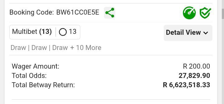 mpumi_browns26's tweet photo. First Half Draw 🍏 
27 000+ Odds 📌 Risky Ticket 🥺

Code: BW61CC0E5E
Code: BW61CC0F75 https://t.co/cfcJZi9rLB