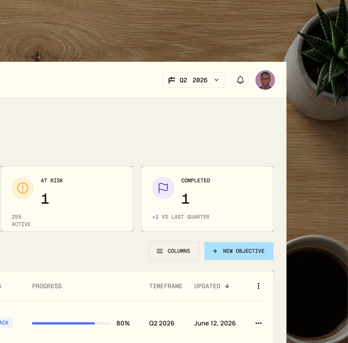 Zirim98's tweet photo. Designed the Objectives page for Strata.

A dedicated space for teams to define goals, assign ownership, and track progress. all in one place.

#UIDesign #SaaS #Dashboard #Figma #ProductDesign https://t.co/Y9VYa69UsH