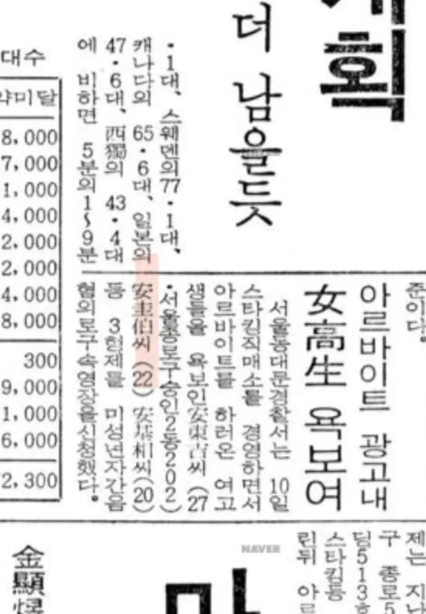 captinkang38's tweet photo. 설마 지금 국방부장관님은 아니시죠?스레드에서 지금 난리나서 여쭤봅니다.
같은 이름 다른 사람이라 믿고 있겠습니다.
사실확인이 필요한 사안입니다.

펌)안규백

여고생 간음 사건 정리

1. 사건 관할서(동대문경찰서)와 해당 인물의 거주지(동대문구 이문동)가 일치

2. 기사 속 나이(22세)와 1982년 당시 한국나이(22세)가 일치

3. 한자 이름(安圭伯)이 동일

4. 기사 속 서열(차남 추정)과 실제 서열(3남 4녀 중 차남)이 일치

5. 형제 중 주범이 형이고 본인은 종범이라 약식기소·벌금형으로 그쳤을 가능성

https://t.co/ErFGvIjOEe