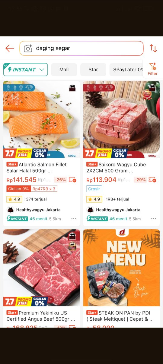 clarasul3's tweet photo. daging beku selalu jadi andalan buat stok seminggu. tinggal order di Shopee Belanja Instant 1 Jam Tiba, kirimnya sat set. Diskon 50% oke, Gratis Voucher Kalau Telat juga bikin tenang #ShopeeBelanjaInstant1Jam https://t.co/tyw84v1oJx