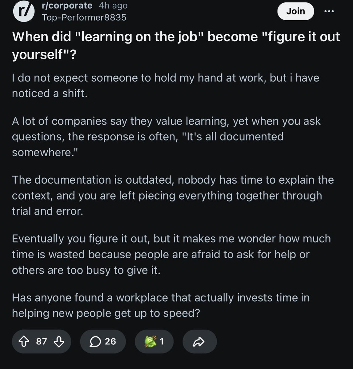 ConsoomerLs's tweet photo. Companies rarely invest into employee training nowadays. https://t.co/PG5GXllaYk