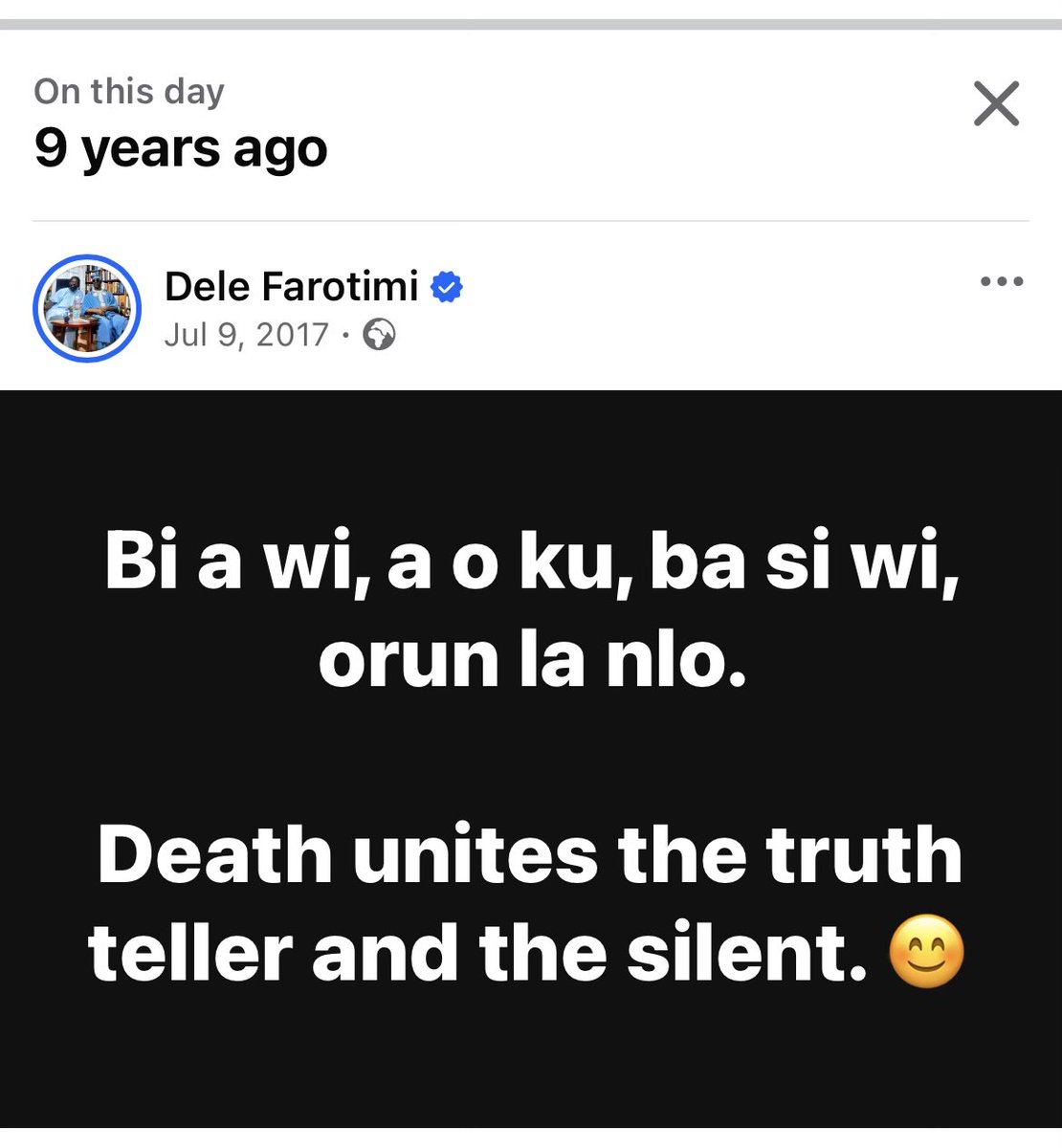 DeleFarotimi's tweet photo. Remember if you don’t act your own 
One day of course you must die 🎵 https://t.co/GpxI1WTD0H