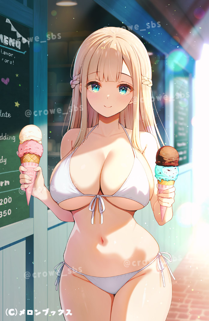 crowe_sbs's tweet photo. 海辺でデート中にお店でアイスクリームを買ってきてくれるお嬢様🍨 https://t.co/dBTtpKr6j2