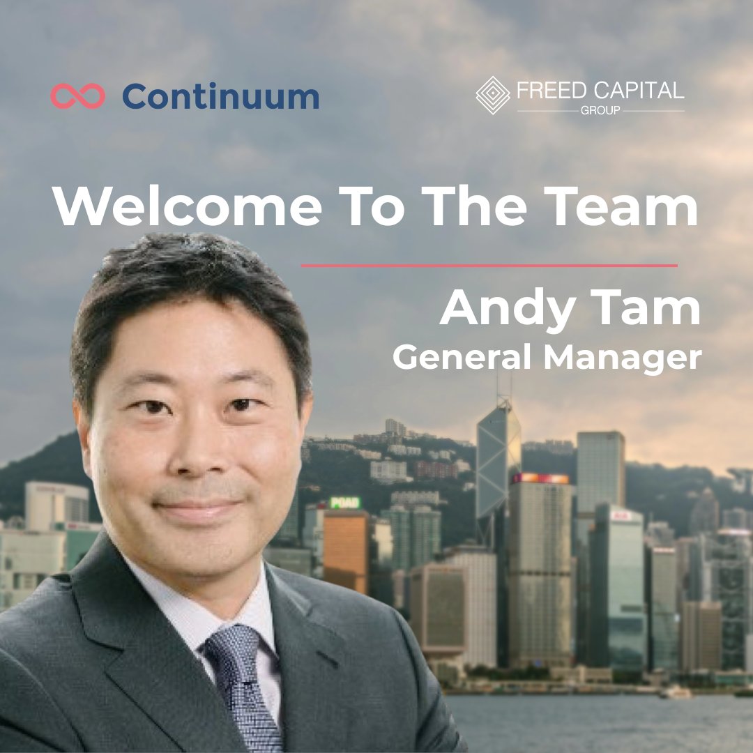 ContinuumInsure's tweet photo. We are delighted to announce Andy Tam has joined the Continuum team as General Manager for Hong Kong. Andy’s deep expertise in tech &amp; risk transfer strengthens our ability to deliver expanded risk advisory &amp; insurance across Asia with Freed Capital. https://t.co/GZgOloKuQ8