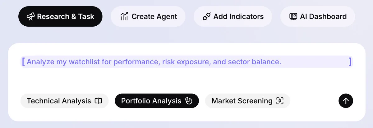 Ask about markets, your portfolio, or trading strategies