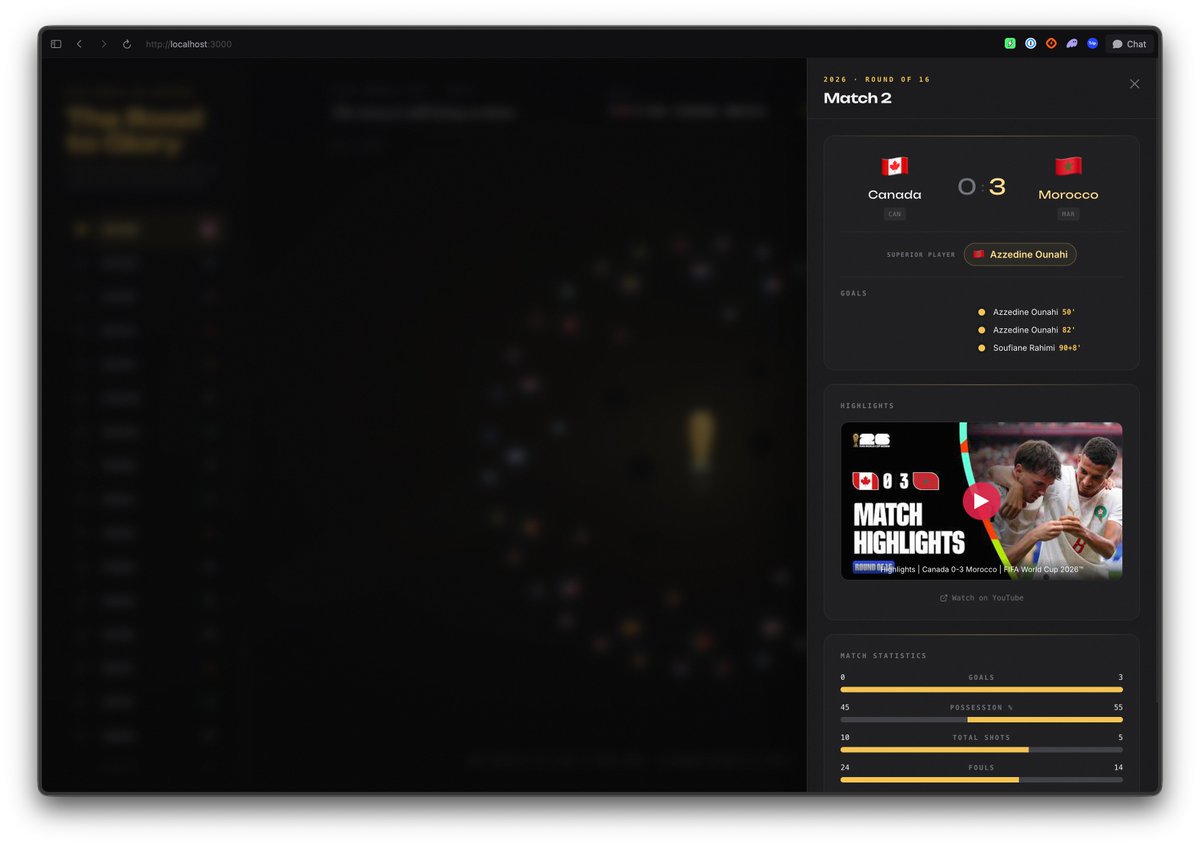 benihoudkhalil's tweet photo. 🚢 New in The Road to Glory:

• Superior Player of the Match (2002 → 2026)
• Match Highlights
• Hall of Champions, the 8 nations to ever lift the trophy
Brazil’s hero portrait: count the stars on the crest.
🇧🇷⭐⭐⭐⭐⭐

You can see the update live: https://t.co/TJzA0jHTfr https://t.co/403g2LhwW4