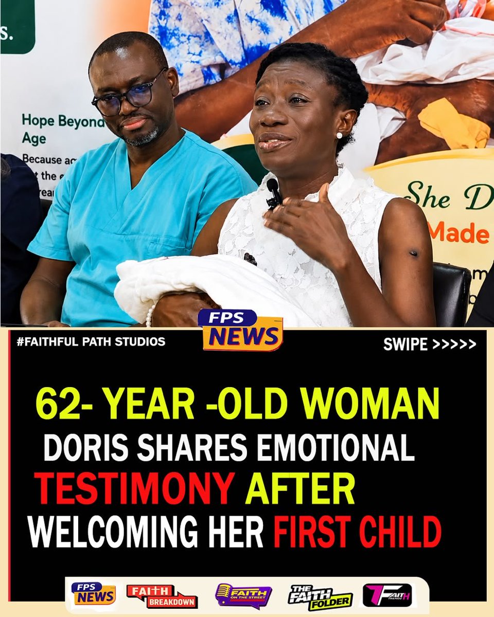 Fpathstudios's tweet photo. At 62, Doris welcomed her first child just days before her birthday 🙏✨  
She calls it “the doing of the Lord.”  
After years of waiting, she conceived through Stem Cell-Enhanced IVF.    
#Faith #Miracle #Testimony #GodsTiming https://t.co/zkXeaGlqRX