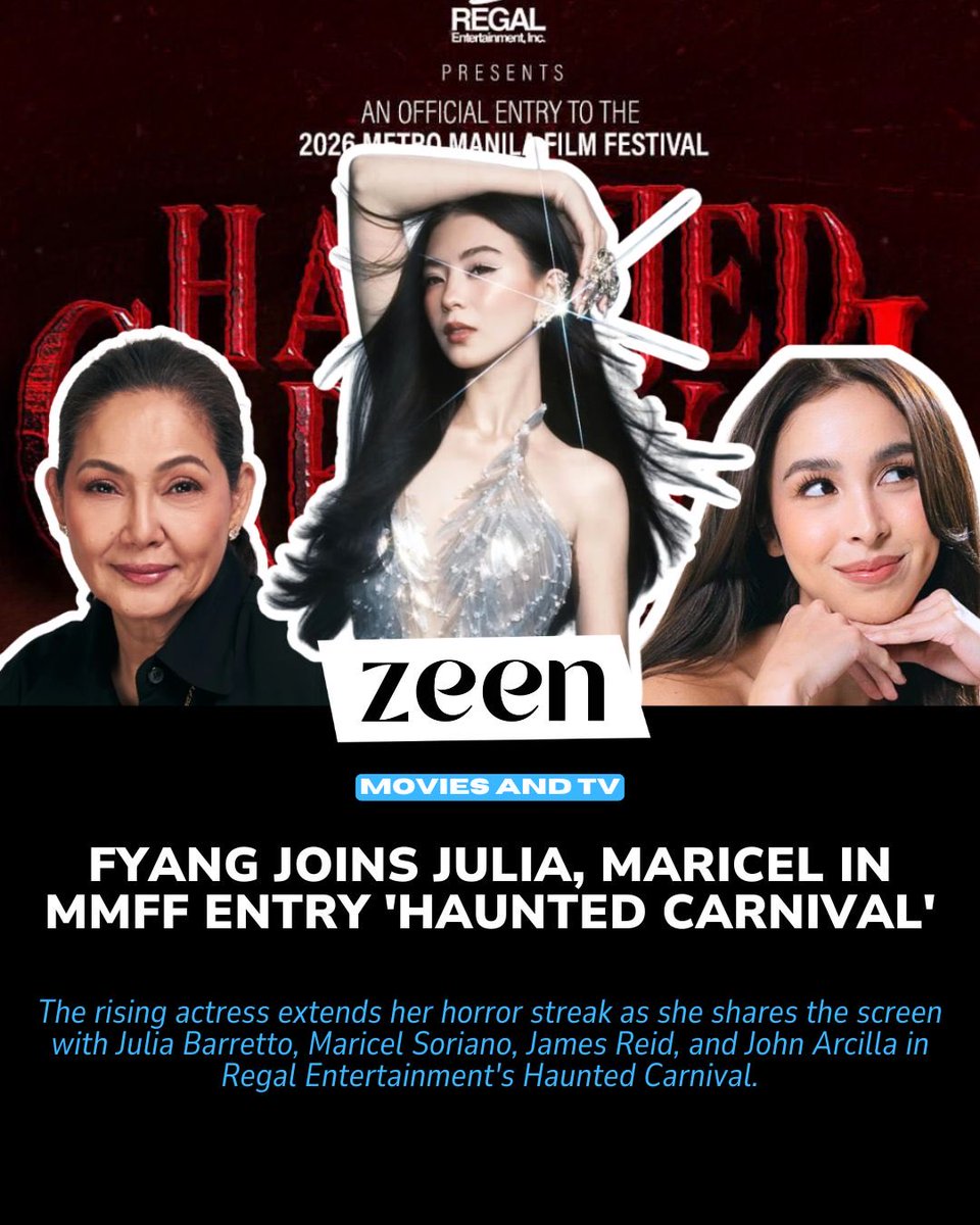 zeenmagazineph's tweet photo. Fyang Smith's scream queen era isn't slowing down. 👻

After Shake, Rattle &amp; Roll: Evil Origins, the actress returns to horror, but this time alongside Julia Barretto and Maricel Soriano in MMFF entry Haunted Carnival.

READ: https://t.co/iycGShvajp https://t.co/cNrEUTH7zD