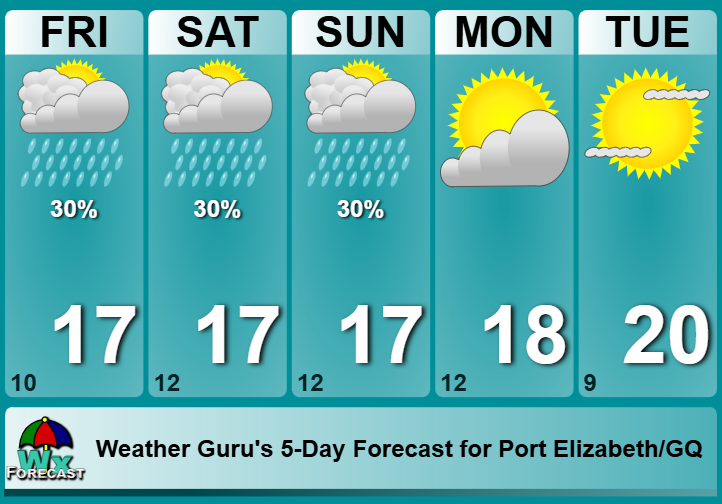 WeatherGuruEC's tweet photo. 09 July 2026 Get those soup pots, pancake pans and curry pots ready for this wet weekend. NO BRAAI weather, but an indoor fire will do the trick https://t.co/Wb3WRknSIM