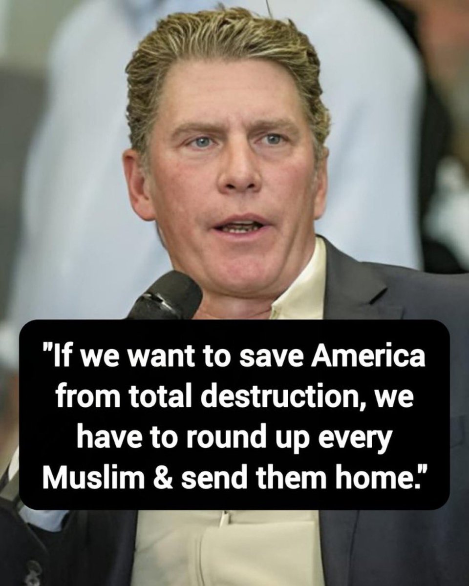 RechargAmerica's tweet photo. > Bo French said: "If we want to save America from total destruction, we have to round up every Muslim and send them home."

What are your thoughts on this statement? 👇 https://t.co/dps4qYWYnv