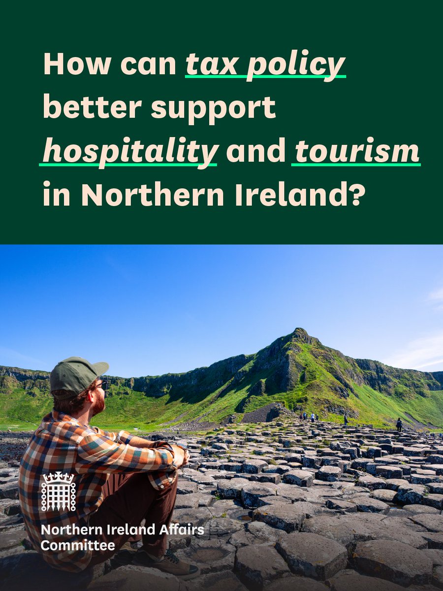 HoCcommitteesUK's tweet photo. The Northern Ireland Affairs Committee has launched a new inquiry into how the tax system can support hospitality and tourism. With VAT reduced in the Republic of Ireland this month, MPs will examine aligning the rate in NI and other boosting measures 👇
https://t.co/d6ptpuHj3R https://t.co/az5Vf8EafO