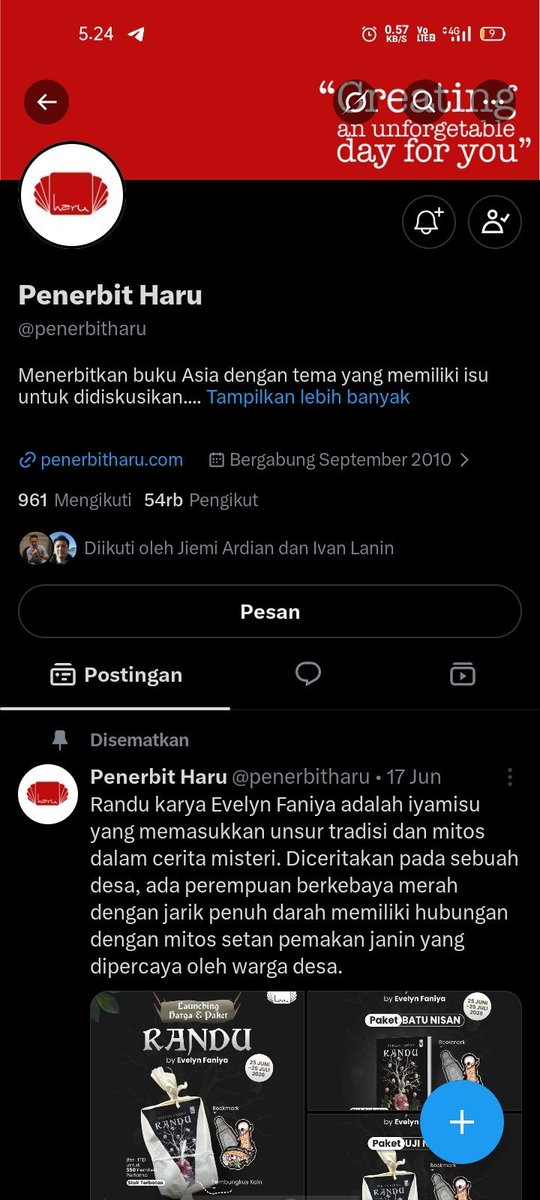 rotipisangubi's tweet photo. @penerbitharu Done yaa minn, bismillahirrahmanirrahim https://t.co/B8QZqhCte4