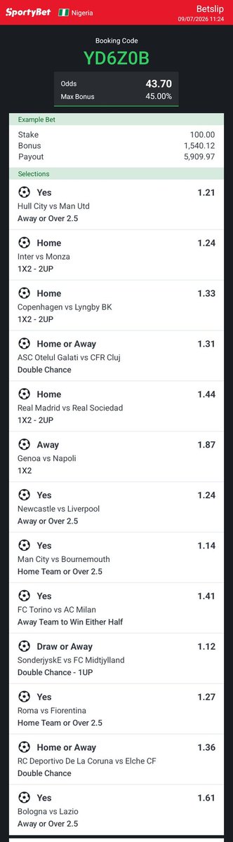 AjummaGold's tweet photo. Hey check out the bet I just placed on Sportybet! https://t.co/1dg7rp8Yf8 https://t.co/n4UHSA4AOl