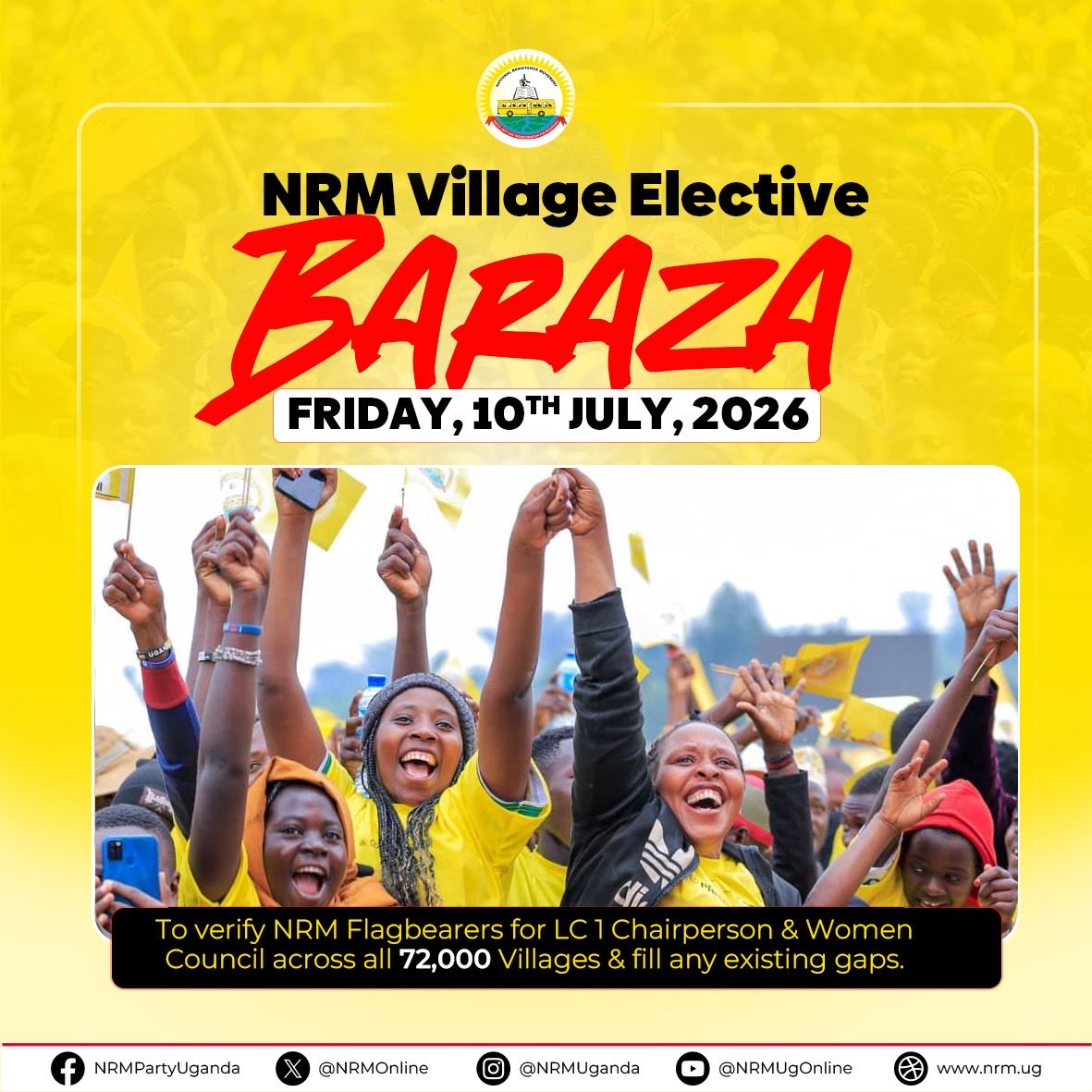 HonDonBwana's tweet photo. We call upon all NRM members to attend the village barazas, to verify flagbearers for LCI chairpersons and Women council.
@KagutaMuseveni  @ObothOboth @Thomas_Tayebwa @millybabalanda  @mkainerugaba 
@NRMOnline 

https://t.co/Hll30XgeNM https://t.co/FrctAwbH6L