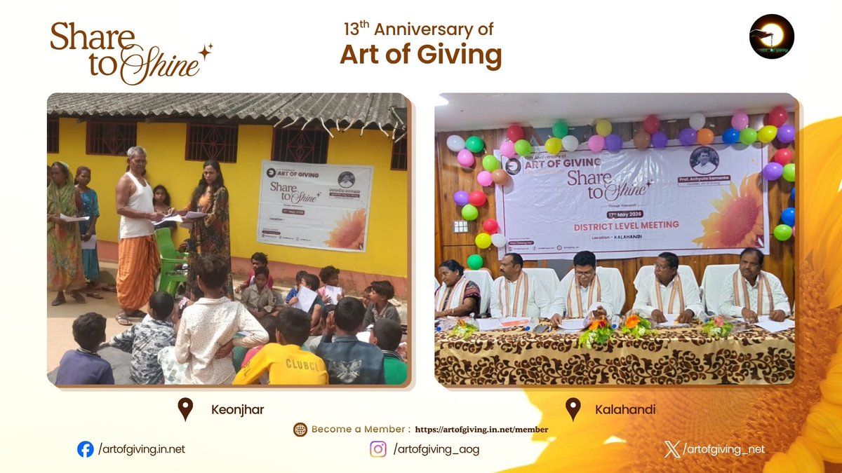 artofgiving_net's tweet photo. and Kandhamal, helping spread the message that even the smallest acts of care can leave a lasting impact. The initiative reflected the beauty of giving selflessly and creating smiles through togetherness. https://t.co/VO3b0uRu13