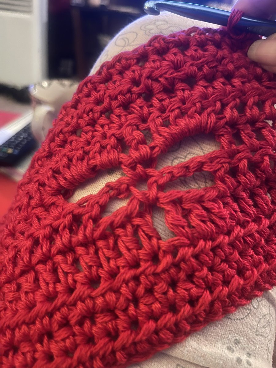 Debmitch63's tweet photo. Red dragonfly project started.    #crochet #dragongly https://t.co/w9MiIn3EcO
