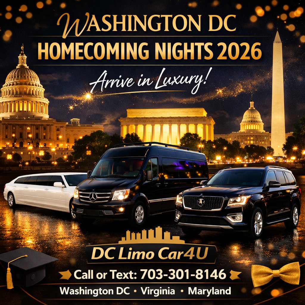 DclimoC's tweet photo. Make your Homecoming night a VIP experience! Ride together in a luxury limo or party bus with DC Limo Car4U.
π 703-301-8146
π https://t.co/RFQvXMPi68
#Homecoming2026 #PartyBusRental #LuxuryLimo #WashingtonDC #DMVEvents #HomecomingNight #DCLimoCar4U https://t.co/cNpLvEv7Fx