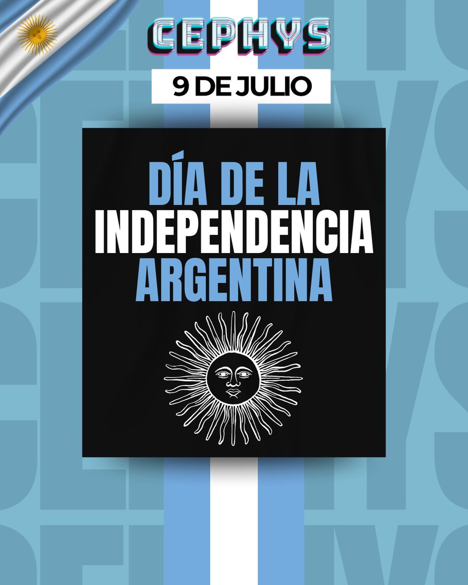 cephysarg's tweet photo. 9 de Julio | Día de la Independencia
Hoy conmemoramos un nuevo aniversario de la Declaración de la Independencia Argentina, una fecha que nos invita a recordar el valor de la libertad, el compromiso y la construcción de un futuro común.

¡Feliz Día de la Independencia! https://t.co/Sqw0yLeJiI