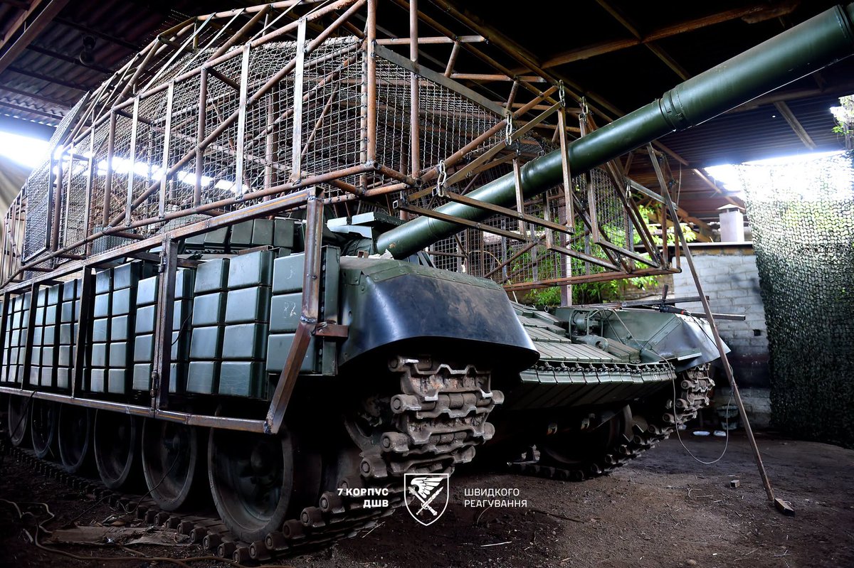 armyinformcomua's tweet photo. Russia abandoned a fully operational T-72 tank on the battlefield.

Not destroyed. Not disabled. 

Out of fuel.

Paratroopers of Ukraine's 81st Separate Airmobile "Slobozhan" Brigade walked up to it without firing a single shot. The crew had already fled on foot when the tank stalled mid-retreat.

Ukraine's response: fill the tank up. Fix it up. Add anti-drone protection. Send it back to the front.

It is now fighting on the Sloviansk direction — against its former owners.

This is what kinetic sanctions look like at ground level.

Ukraine spends weeks hunting shadow fleet tankers, striking oil terminals, destroying fuel depots from Rostov to Ufa. Russia runs out of fuel to move its tanks. 
Its crews abandon functioning equipment in the middle of a retreat and walk away.

A T-72 that cost Russia roughly $2 million is now a Ukrainian asset — acquired at zero cost, zero ammunition, zero casualties.

The 22 tankers burning in the Azov Sea this week did not just hurt Russia's war budget.

One of them might have been carrying the fuel for this tank.

Source: 7th Rapid Reaction Corps, July 9, 2026

`#Ukraine #UAF #DroneWarfare #RussiaUkraineWar #ModernWarfare`