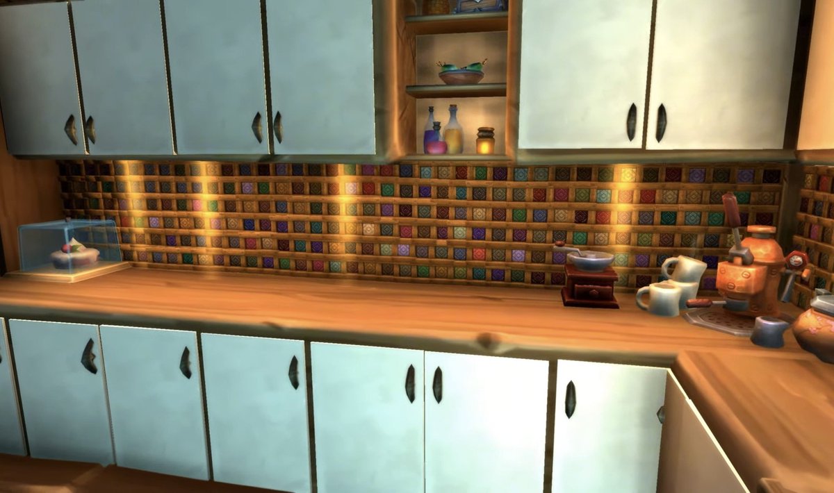 MieRosea's tweet photo. When you made something you fallen in love with, now refuse to take it down before blueprints arrive. 
(Full house is up on my YouTube) 
#wowhousing #wow #wowmidnight #cozygaming https://t.co/3MDV0bjjjZ