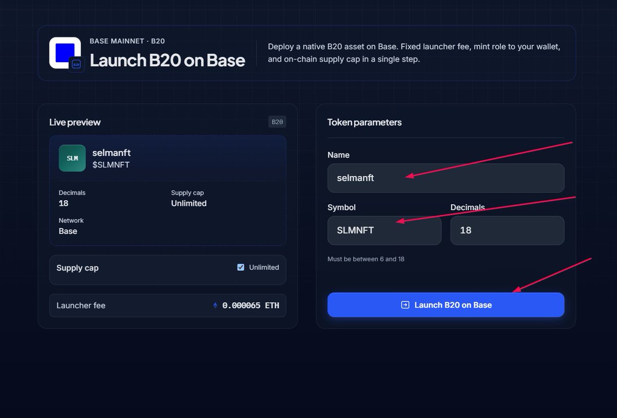 sellmanft's tweet photo. 🪂 BASE ağında B20 Deploy Aktif

- Maliyet: 0.1$ 
- Bir kaç tıklama ile $BASE ağında B20 Deploy işlemi yapabilirsiniz. 

👉Base  B20 deploy: 
🔗https://t.co/wFH3wH56yT https://t.co/KBnZbDehcg