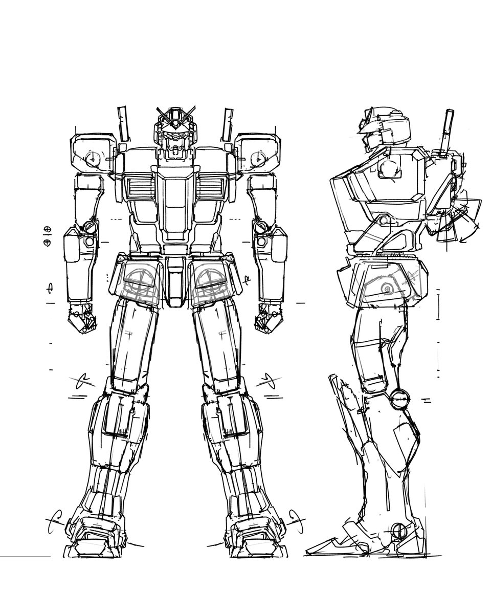 helical_kimz's tweet photo. ガンキャノンもついでに描いてみた＆ガンダムの足周りを修正 https://t.co/0eBLywsiQn