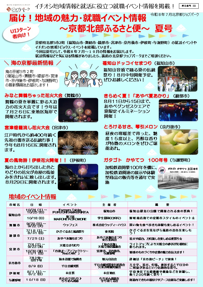 COKYOTO1's tweet photo. ／
地域の情報をお届け✨
～京都北部ふるさと便～
＼

京都府北部5市2町の魅力を伝えるイベントや話題のスポット、
就活イベントなどの情報をお届け♪

７～１０月の話題のスポット＆イベント情報が満載！

詳細⏬
https://t.co/i3lYAWBfUJ https://t.co/RkdBrvRcjb