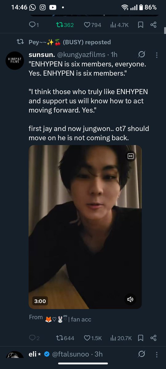 StephKeyHerlin's tweet photo. @imnotapuppy_7 alr i get the point now jungwon, so that means only the one who 'truly love Enhypen' no matter 6,5,4,3,2,or even 1.. they will always stay, jungwon is not wrong at all, DESERVE THE BEST LEADER AWARD. I love u jungwon im glad u speak up, now the antis finaly leave https://t.co/yq7O9hvmET