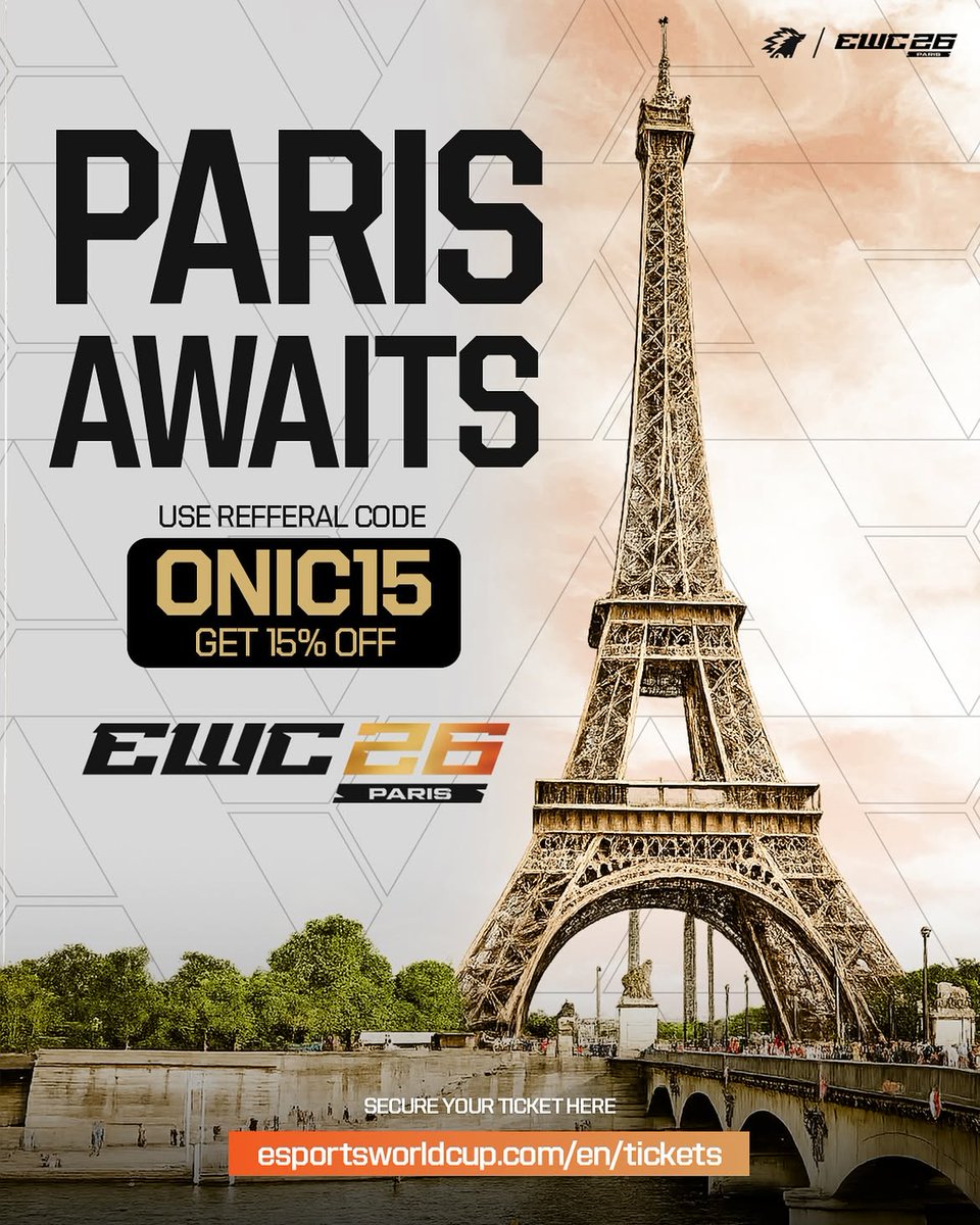 onic_esports's tweet photo. Five ONIC divisions have already secured their spots in Paris: MSC MLBB Men, Tekken 8, Fortnite, Street Fighter 6, and Fatal Fury.

Want to cheer them on live? Use referral code “ONIC15” and get up to 15% off your tickets.
#GOONIC #EWC26 #RoadToParis https://t.co/PgbEbq2PD1