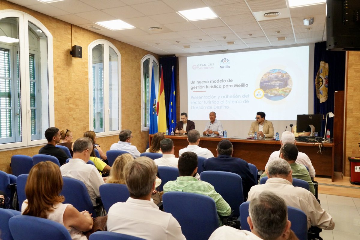 GobiernoMelilla's tweet photo. El presidente del Patronato de Turismo @mmarinmelilla ha presentado hoy a los empresarios del sector la plataforma inteligente más usada en el mundo con el fin de potenciar a Melilla como destino turístico. https://t.co/UmFSlJAZa8