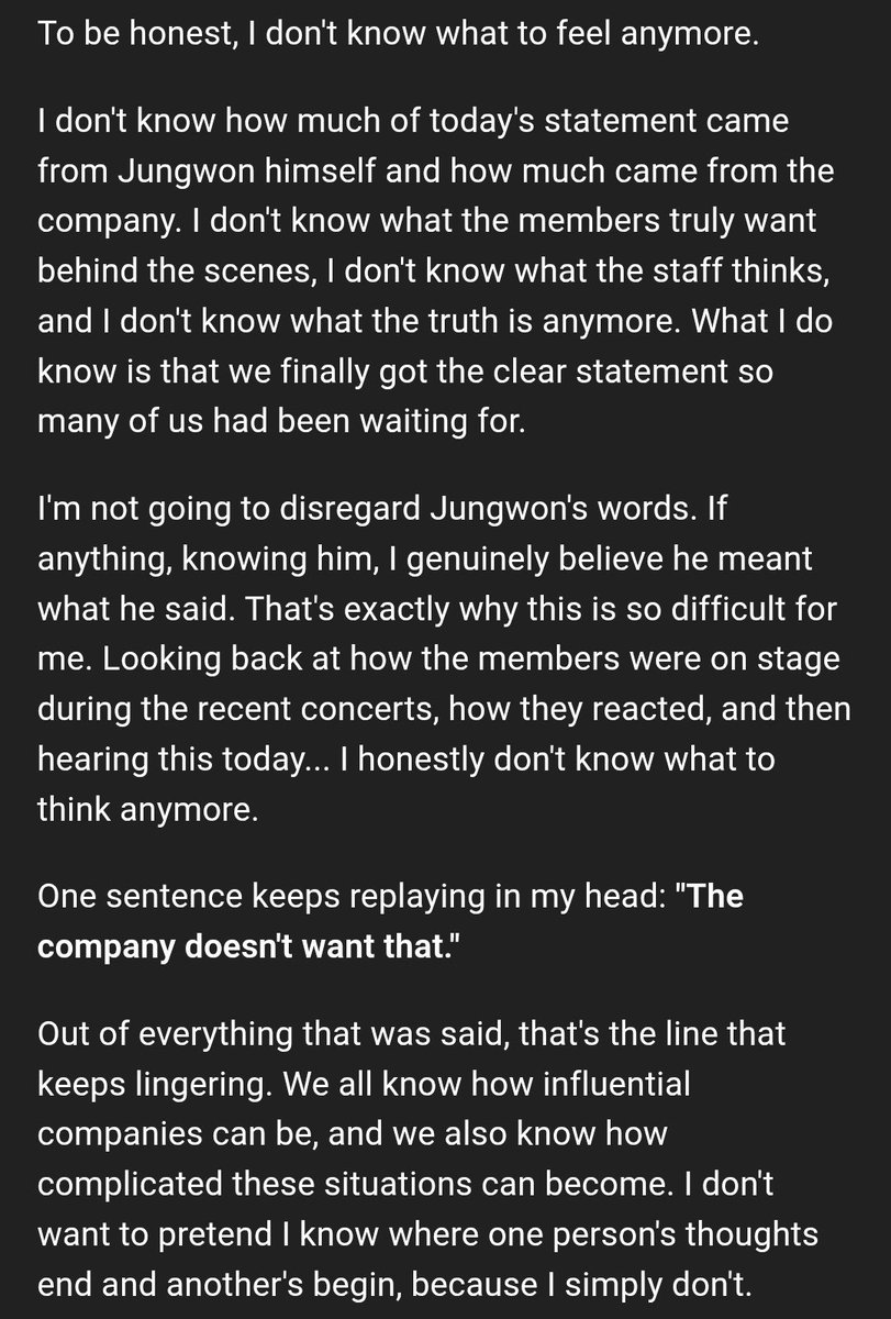 _rikiism's tweet photo. Just wanted to tell my thoughts on the situation and what jungwon said.

This is what I feel right now,

Feelings change.
Moments change.

But what happened today is something which needs to be answered. https://t.co/sUzMOC0hp7